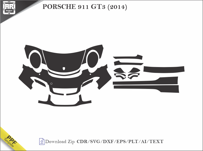 PORSCHE 911 GT3 (2014) Car PPF Template