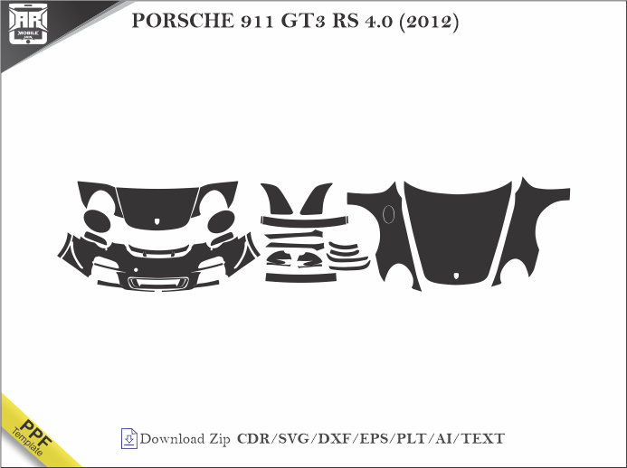 PORSCHE 911 GT3 RS 4.0 (2012) Car PPF Template