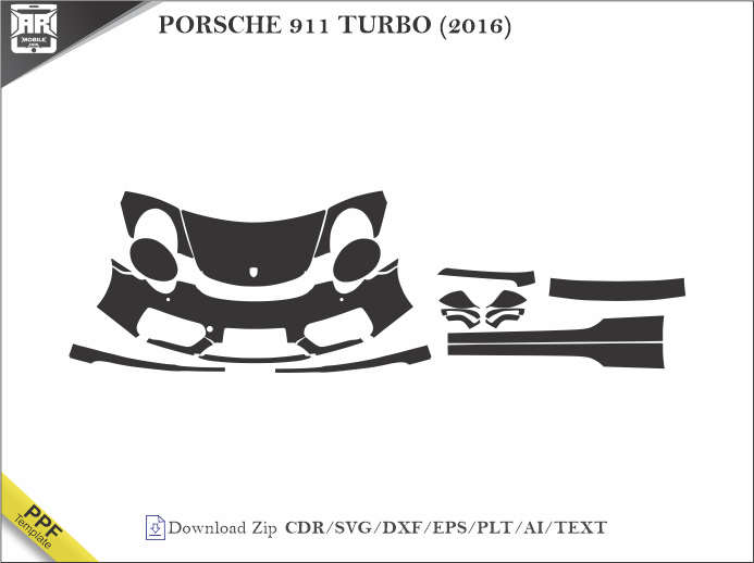 PORSCHE 911 TURBO (2016) Car PPF Template
