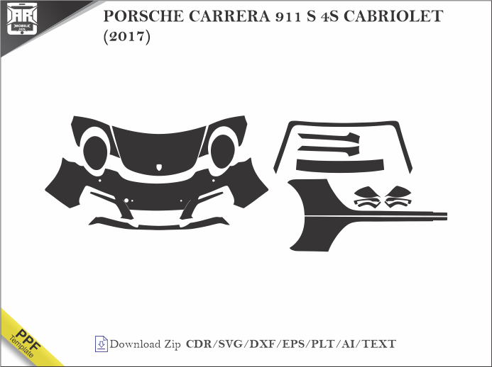 PORSCHE CARRERA 911 S 4S CABRIOLET (2017) Car PPF Template