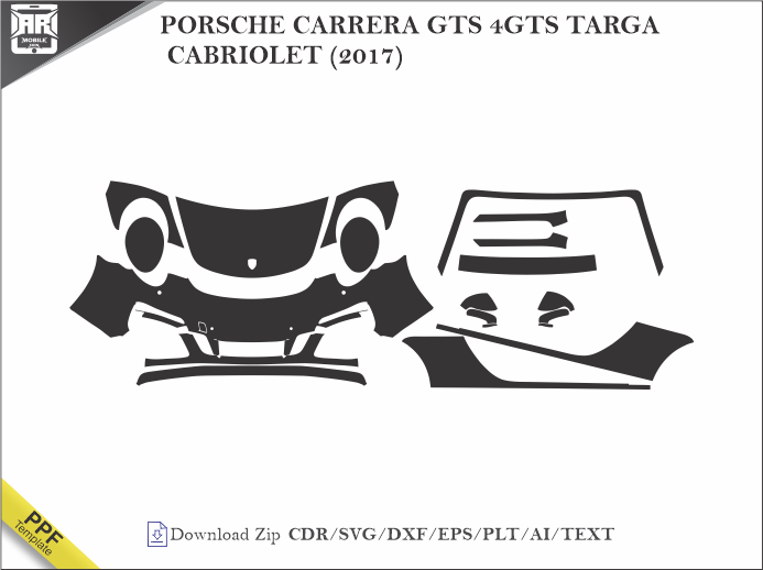 PORSCHE CARRERA GTS 4GTS TARGA CABRIOLET (2017) Car PPF Template