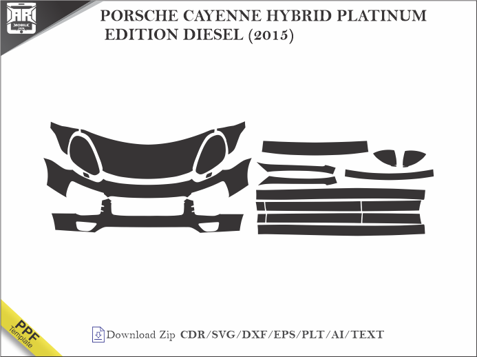PORSCHE CAYENNE HYBRID PLATINUM EDITION DIESEL (2015) Car PPF Template