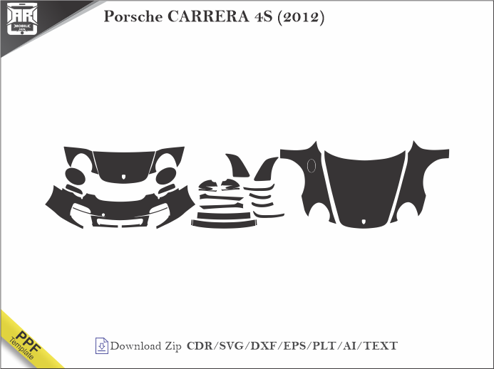 Porsche CARRERA 4S (2012) Car PPF Template