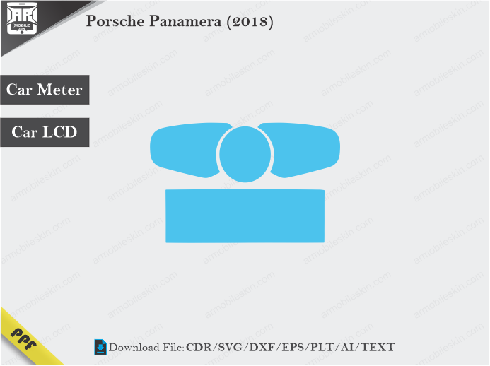 Porsche Panamera (2018) Car Screen Wrap Cutting Template