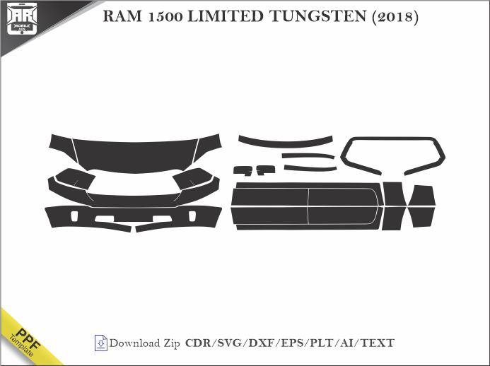 RAM 1500 LIMITED TUNGSTEN (2018) Car PPF Template