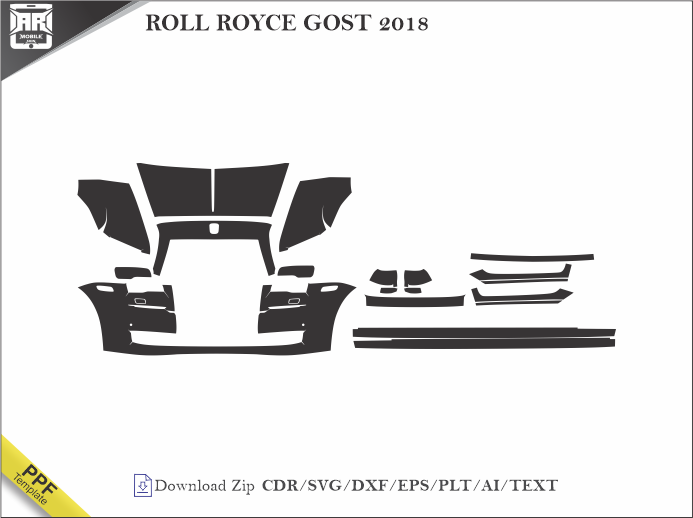 ROLL ROYCE GOST 2018 Car PPF Template