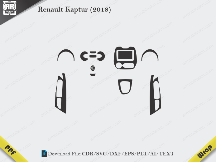 Renault Kaptur (2018) Car Interior PPF or Wrap Template