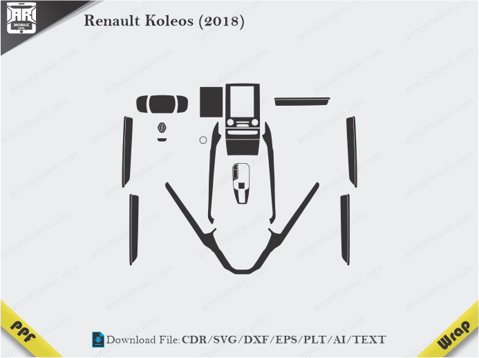 Renault Koleos (2018) Car Interior PPF or Wrap Template