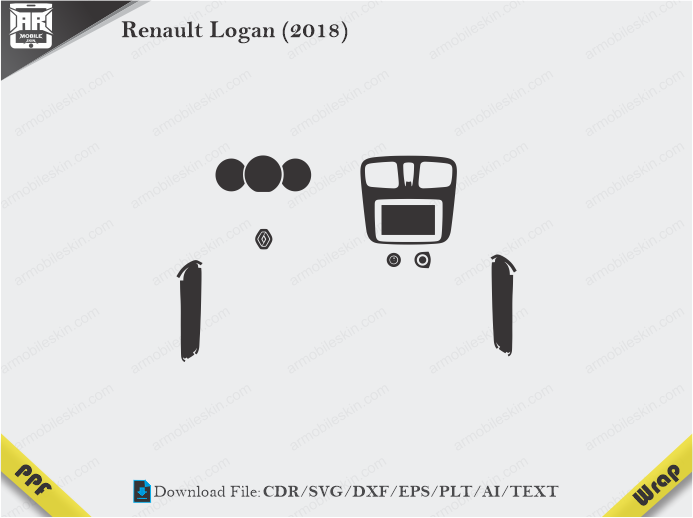 Renault Logan (2018) Car Interior PPF or Wrap Template