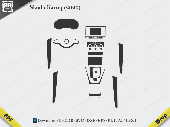 Skoda Karoq (2020) Car Interior PPF or Wrap Template