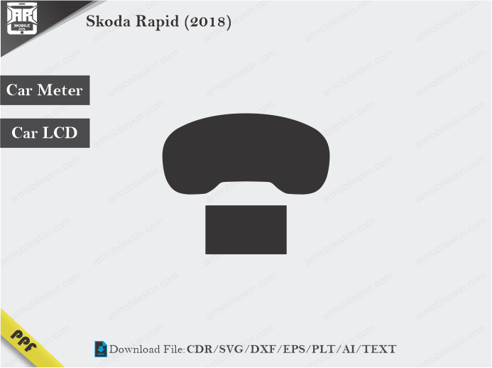 Skoda Rapid (2018) Car Screen Wrap Cutting Template