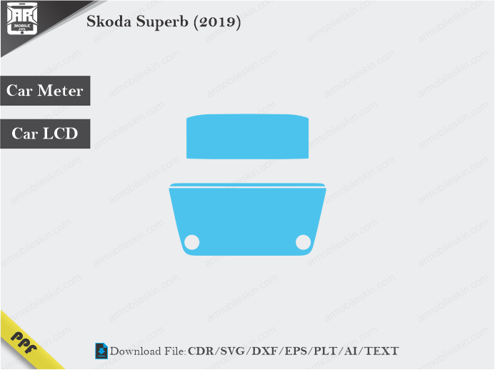 Skoda Superb (2019) Car Screen Wrap Cutting Template
