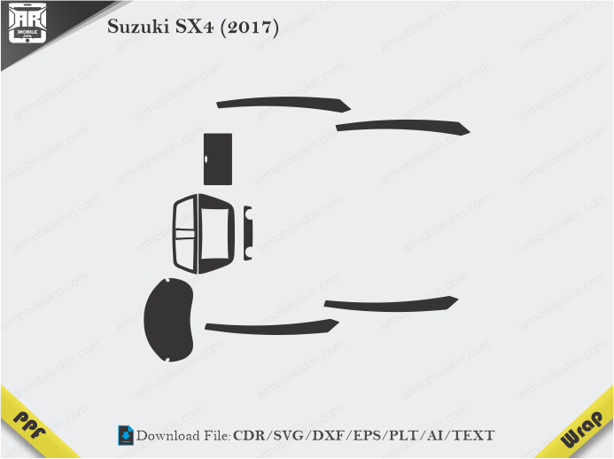 Suzuki SX4 (2017) Car Interior PPF or Wrap Template