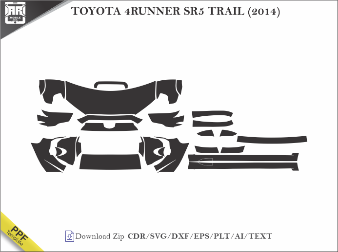 TOYOTA 4RUNNER SR5 TRAIL (2014) Car PPF Template