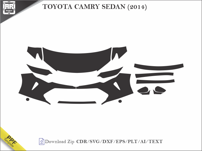TOYOTA CAMRY SEDAN (2014) Car PPF Template