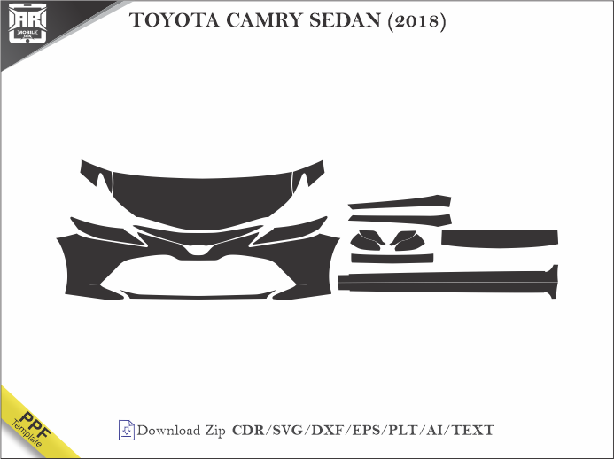 TOYOTA CAMRY SEDAN (2018) Car PPF Template