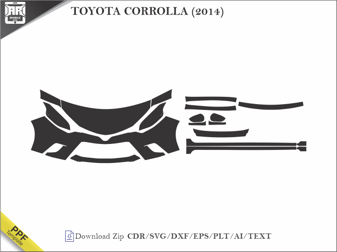 TOYOTA CORROLLA (2014) Car PPF Template