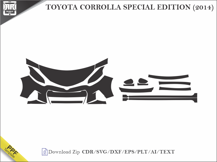 TOYOTA CORROLLA SPECIAL EDITION (2014) Car PPF Template