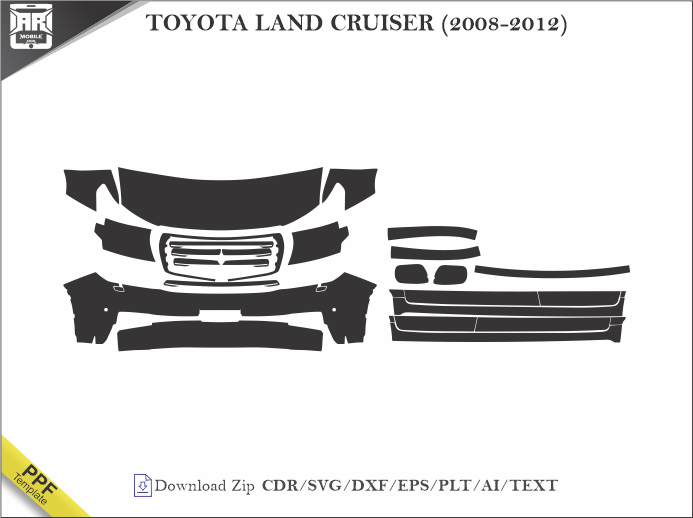 TOYOTA LAND CRUISER (2008-2012) Car PPF Template