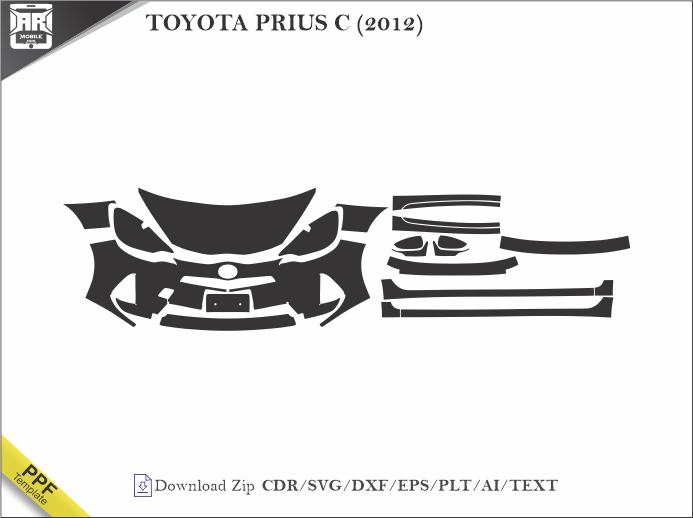 TOYOTA PRIUS C (2012) Car PPF Template