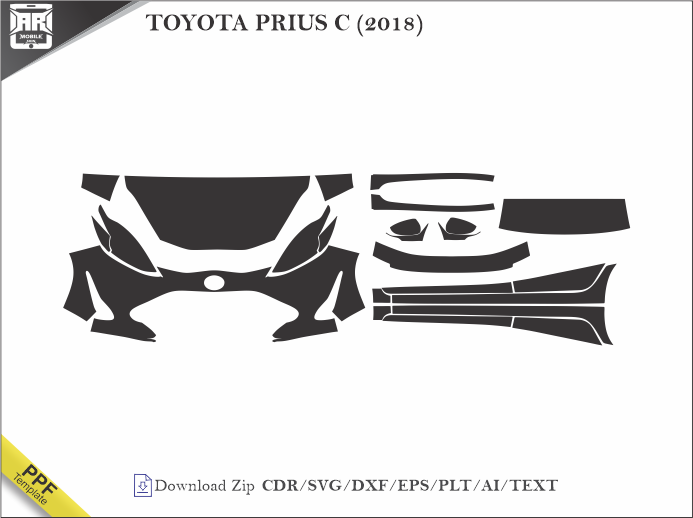 TOYOTA PRIUS C (2018) Car PPF Template