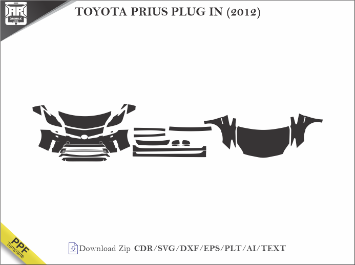 TOYOTA PRIUS PLUG IN (2012) Car PPF Template