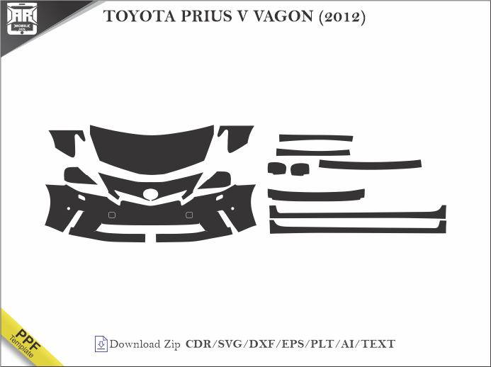TOYOTA PRIUS V VAGON (2012) Car PPF Template