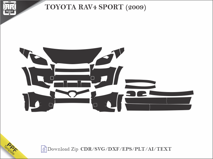 TOYOTA RAV4 SPORT (2009) Car PPF Template