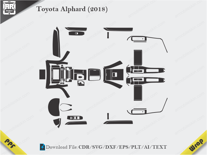 Toyota Alphard (2018) Car Interior PPF or Wrap Template