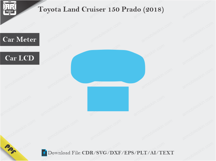 Toyota Land Cruiser 150 Prado (2018) Car Screen Wrap Cutting Template