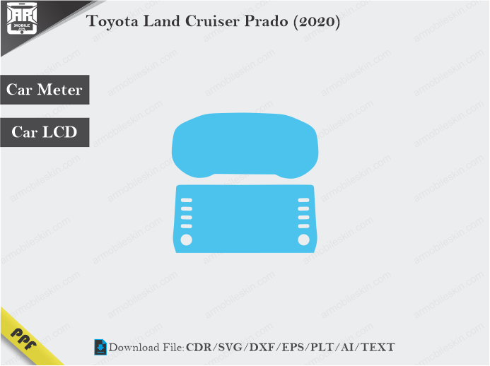 Toyota Land Cruiser Prado (2020) Car Screen Wrap Cutting Template