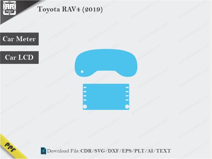 Toyota RAV4 (2019) Car Screen Wrap Cutting Template