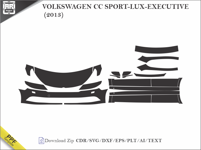 VOLKSWAGEN CC SPORT-LUX-EXECUTIVE (2013) Car PPF Template
