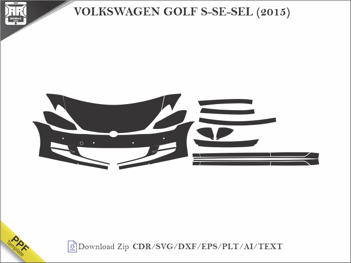 VOLKSWAGEN GOLF S-SE-SEL (2015) Car PPF Template