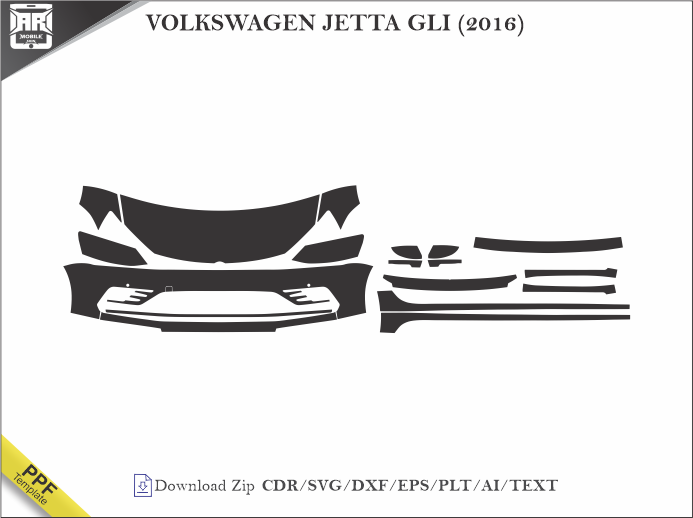 VOLKSWAGEN JETTA GLI (2016) Car PPF Template