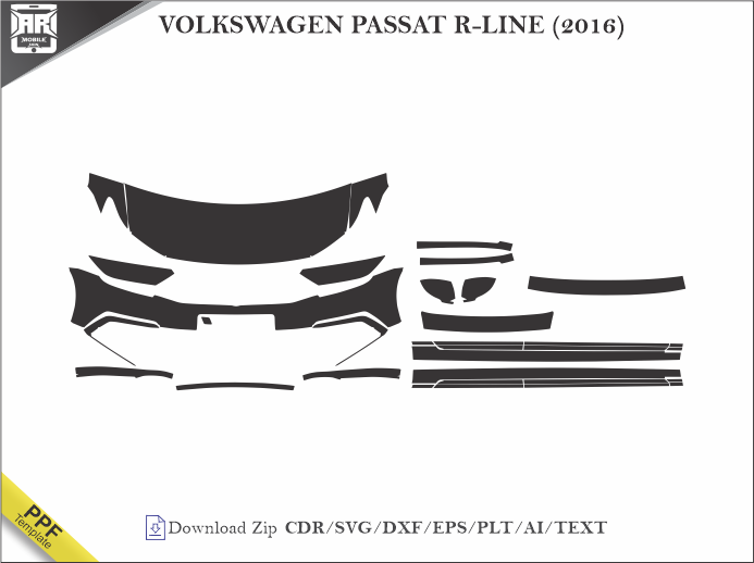 VOLKSWAGEN PASSAT R-LINE (2016) Car PPF Template
