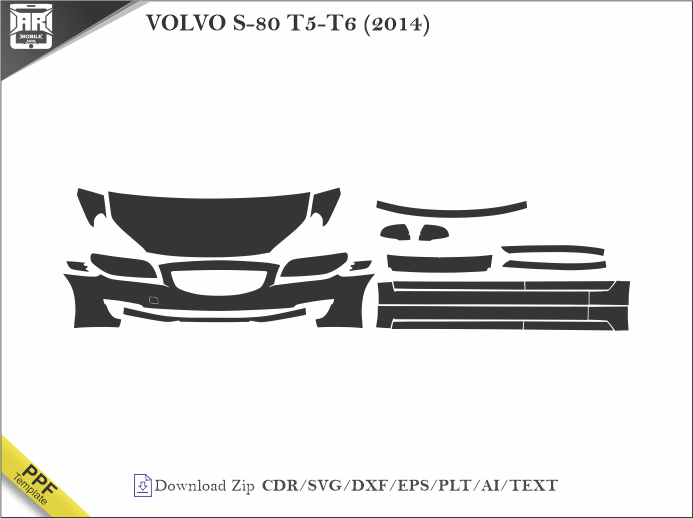 VOLVO S-80 T5-T6 (2014) Car PPF Template