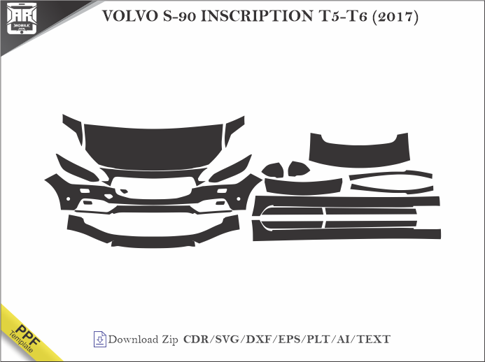 VOLVO S-90 INSCRIPTION T5-T6 (2017) Car PPF Template