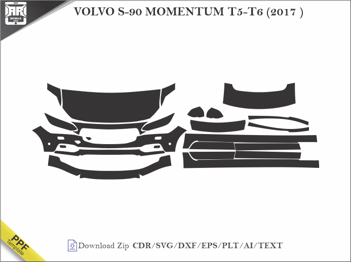 VOLVO S-90 MOMENTUM T5-T6 (2017) Car PPF Template