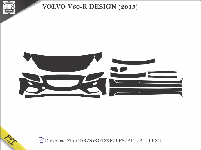 VOLVO V60-R DESIGN (2015) Car PPF Template