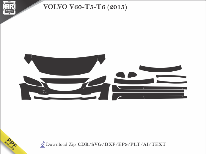 VOLVO V60-T5-T6 (2015) Car PPF Template