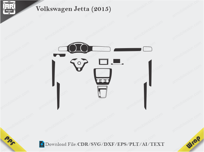 Volkswagen Jetta (2015) Car Interior PPF or Wrap Template