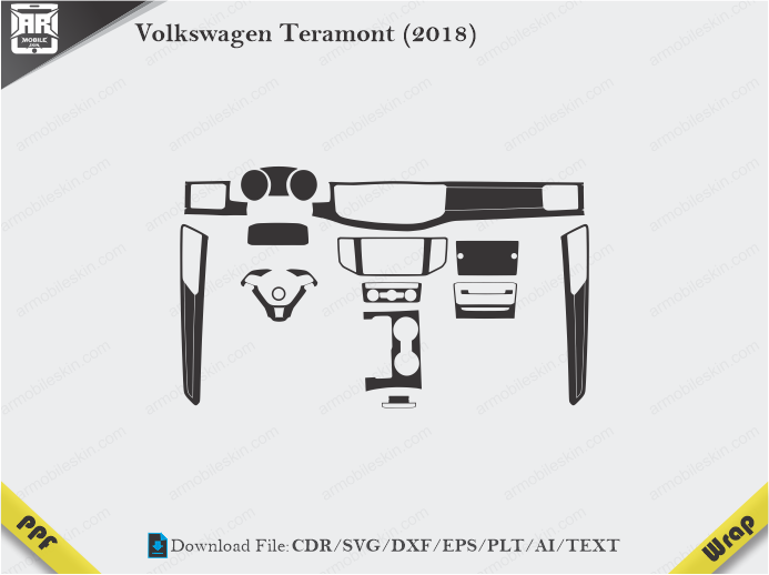 Volkswagen Teramont (2018) Car Interior PPF or Wrap Template