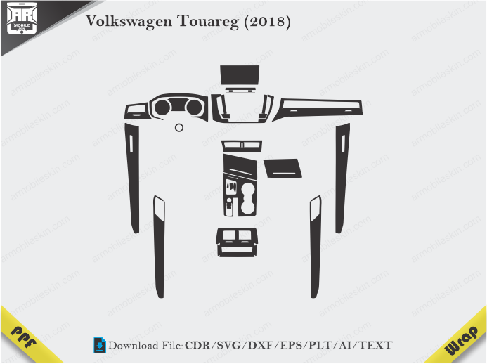 Volkswagen Touareg (2018) Car Interior PPF or Wrap Template