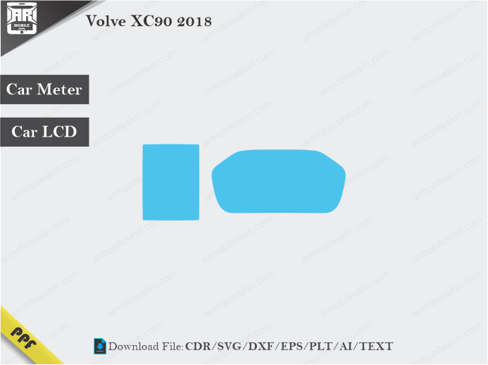 Volve XC90 2018 Car Screen Wrap Cutting Template