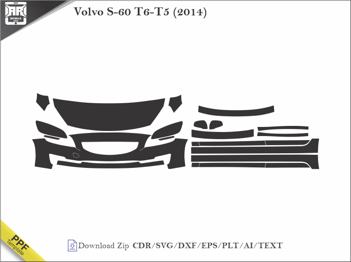Volvo S-60 T6-T5 (2014) Car PPF Template