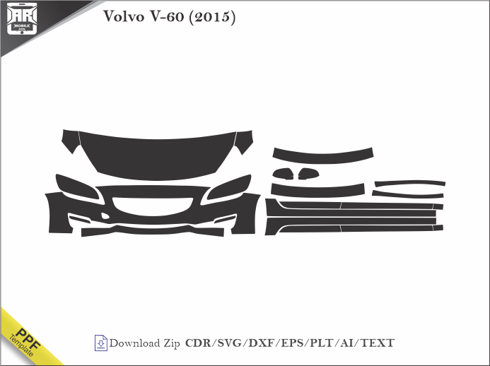 Volvo V-60 (2015) Car PPF Template