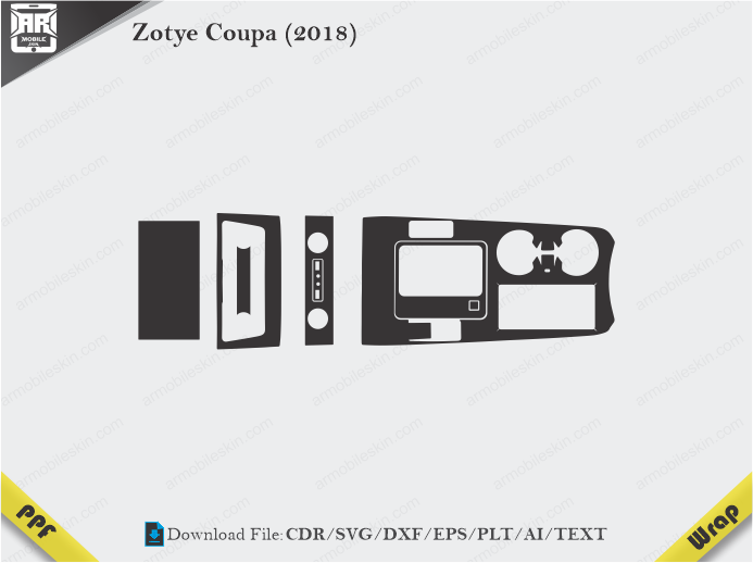 Zotye Coupa (2018) Car Interior PPF or Wrap Template