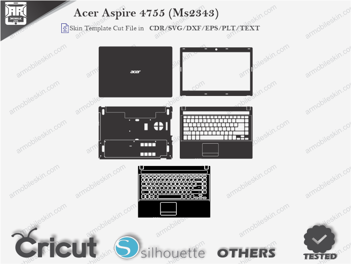Acer Aspire 4755 (MS2343) Skin Template Vector