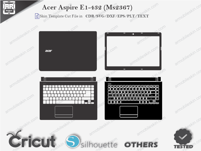 Acer Aspire E1-432 (MS2367) Skin Template Vector